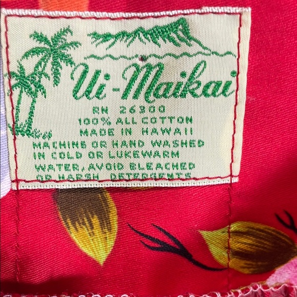 Ui Maika Vintage 60s Red Hawaiian Maxi Sundress 100% cotton - Picture 2 of 9